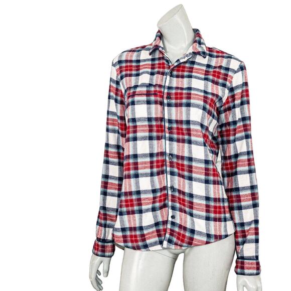 LA LIGNE NY Cotton Flannel Top Button up Plaid Size Small - Picture 1 of 9